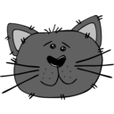 download Cartoon Cat Face clipart image with 180 hue color