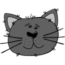 download Cartoon Cat Face clipart image with 270 hue color