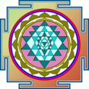 download Sri Yantra clipart image with 180 hue color