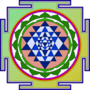 download Sri Yantra clipart image with 225 hue color