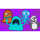 download Weird Monster Creature Party clipart image with 180 hue color