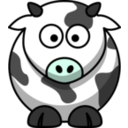 download Cartoon Cow clipart image with 180 hue color