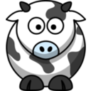 download Cartoon Cow clipart image with 225 hue color