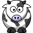 download Cartoon Cow clipart image with 270 hue color