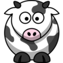 download Cartoon Cow clipart image with 0 hue color