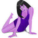 download Lady In Red clipart image with 270 hue color