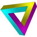 download Impossible Triangle clipart image with 180 hue color