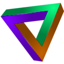 download Impossible Triangle clipart image with 270 hue color