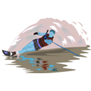 download Water Skier clipart image with 180 hue color