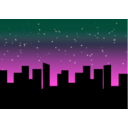 download City Sky clipart image with 315 hue color