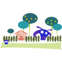 download Cartoon Village clipart image with 45 hue color