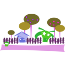 download Cartoon Village clipart image with 270 hue color