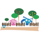 download Cartoon Village clipart image with 0 hue color