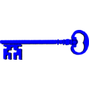 download Golden Key clipart image with 180 hue color