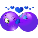 download Kissing Couple Smiley Emoticon clipart image with 225 hue color