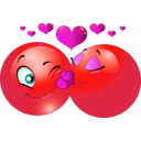 download Kissing Couple Smiley Emoticon clipart image with 315 hue color