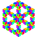 download Impossible Hexagon Cube clipart image with 45 hue color