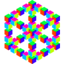 download Impossible Hexagon Cube clipart image with 135 hue color