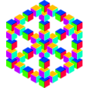 download Impossible Hexagon Cube clipart image with 225 hue color