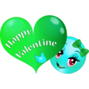 download Valentine Girl Smiley Emoticon clipart image with 135 hue color