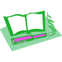 download Book And Pen clipart image with 270 hue color