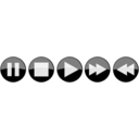 download Glossy Media Player Buttons Inverted clipart image with 270 hue color