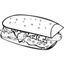 download Fast Food Breakfast Sub Sandwich clipart image with 45 hue color