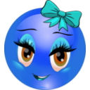 download Cute Girl Smiley Emoticon clipart image with 180 hue color