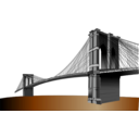 download Brooklyn Bridge clipart image with 180 hue color