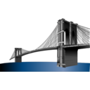 download Brooklyn Bridge clipart image with 0 hue color