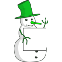 download Sign Holding Snowman clipart image with 90 hue color