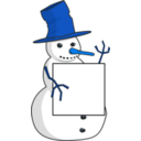 download Sign Holding Snowman clipart image with 180 hue color