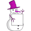 download Sign Holding Snowman clipart image with 270 hue color