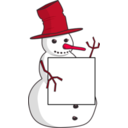 download Sign Holding Snowman clipart image with 315 hue color
