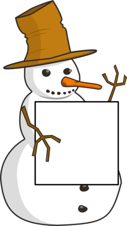 Sign Holding Snowman