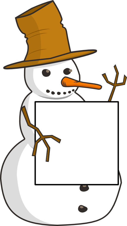 Sign Holding Snowman