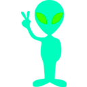 download Little Green Alien clipart image with 45 hue color