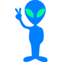 download Little Green Alien clipart image with 90 hue color