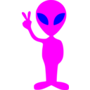 download Little Green Alien clipart image with 180 hue color