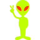 download Little Green Alien clipart image with 315 hue color