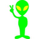 download Little Green Alien clipart image with 0 hue color