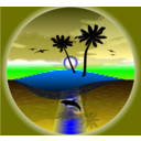 download Lost Island clipart image with 180 hue color