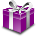 download Purple Present clipart image with 0 hue color