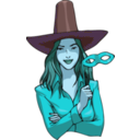 download Witch clipart image with 180 hue color