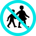download No Children Sign clipart image with 180 hue color