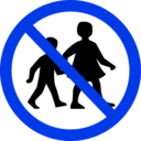 download No Children Sign clipart image with 225 hue color