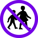 download No Children Sign clipart image with 270 hue color