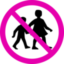 download No Children Sign clipart image with 315 hue color