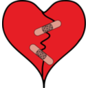 download Bandage Broken Heart clipart image with 0 hue color