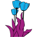 download Tulips clipart image with 225 hue color